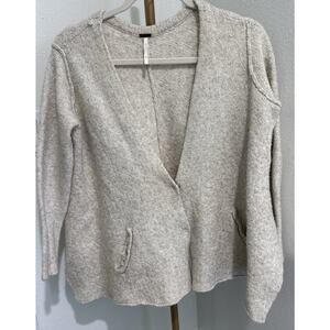Free‎ People Wool Blend Cardigan Sweater S Oversized Boho Hobo Bohemian Grunge